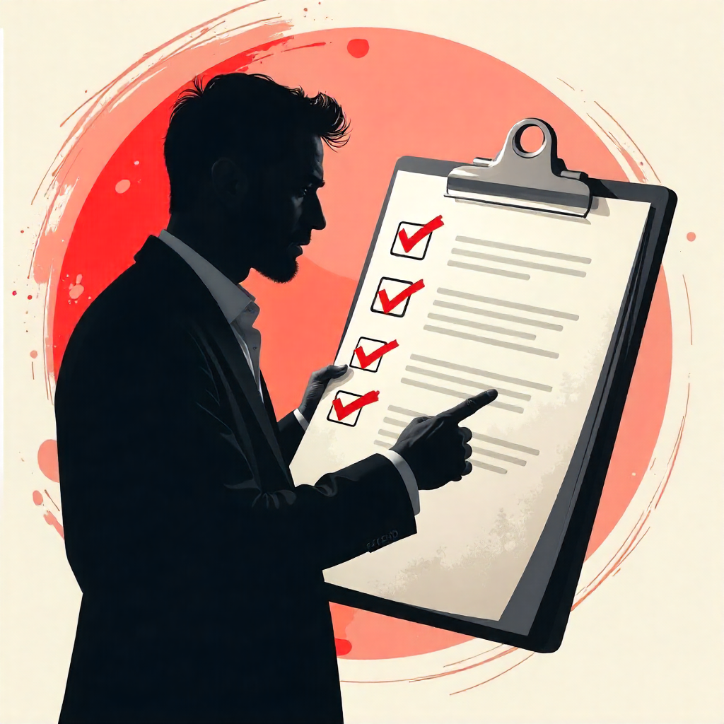 Business owner reviewing marketing agency checklist